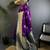 Purple purple banarasi silk zari meenakari weaving saree with contrast blouse piece