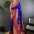 Blue blue banarasi silk zari meenakari weaving saree with contrast blouse piece