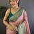 Pink pink banarasi silk zari meenakari weaving saree with contrast blouse piece