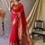 Red red silk blend woven design sarees