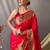 Red red silk blend woven design sarees