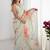 Sea green floral sequinned pure chiffon designer saree