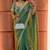 Teal floral satin saree