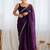 Purple ethnic motifs embroidered bagh saree