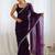 Purple ethnic motifs embroidered bagh saree