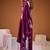 Purple floral satin fusion saree