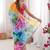 Multicolor tie and dye mirror work poly georgette saree