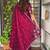 Maroon floral embroidered designer tussar saree