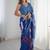 Blue sequinned pure chiffon saree
