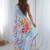 Blue floral sequinned pure chiffon saree