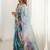 Multicolor floral sequinned pure chiffon designer saree