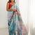 Multicolor floral sequinned pure chiffon designer saree