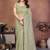 Green embellished embroidered net heavy work saree