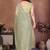 Green embellished embroidered net heavy work saree