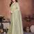 Green embellished embroidered net heavy work saree