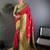 Magenta magenta banarasi silk zari meenakari weaving saree with contrast blouse piece