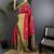 Magenta magenta banarasi silk zari meenakari weaving saree with contrast blouse piece