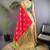 Magenta magenta banarasi silk zari meenakari weaving saree with contrast blouse piece