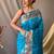 Blue blue silk blend woven design sarees