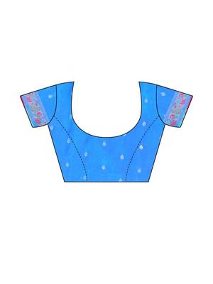 Blue blue silk blend woven design sarees 4