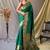 Green green silk blend woven design sarees