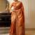 Orange woven design saree with unstitched blouse piece