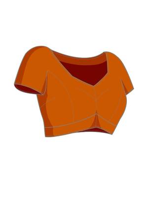 Orange woven design saree with unstitched blouse piece 4