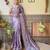 Lavender burberry silk floral embroidered saree with unstitched blouse piece