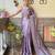 Lavender burberry silk floral embroidered saree with unstitched blouse piece