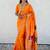 Orange woven design silk blend paithani saree
