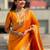 Orange woven design silk blend paithani saree