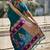 Teal floral woven design zari paithani saree