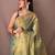 Teal woven design zari tissue saree