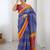 Blue bandhani zari pure cotton bandhani saree