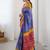 Blue bandhani zari pure cotton bandhani saree