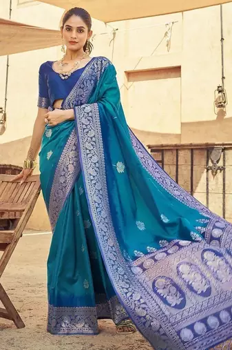 Teal teal kanjeevaram sarees