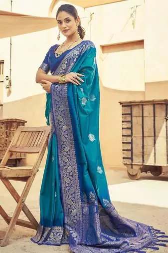 Teal teal kanjeevaram sarees