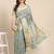 Blue embroidered floral mysore silk saree