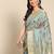 Blue embroidered floral mysore silk saree