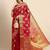 Red ethnic motifs zari woven banarasi saree