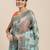 Blue ethnic motifs zari organza banarasi saree