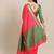 Pink fuchsia pink & gold-toned woven design silk cotton banarasi saree