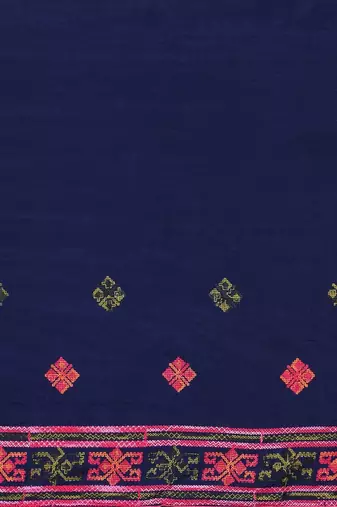 Navy blue navy blue embroidered pure georgette saree