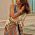 Cream ethnic motifs satin saree