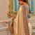 Cream ethnic motifs satin saree