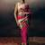 Multicolor floral satin designer saree