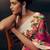 Multicolor floral satin designer saree