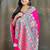 Pink ethnic motifs satin saree