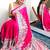 Pink ethnic motifs satin saree