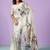 Off white satin designer saree